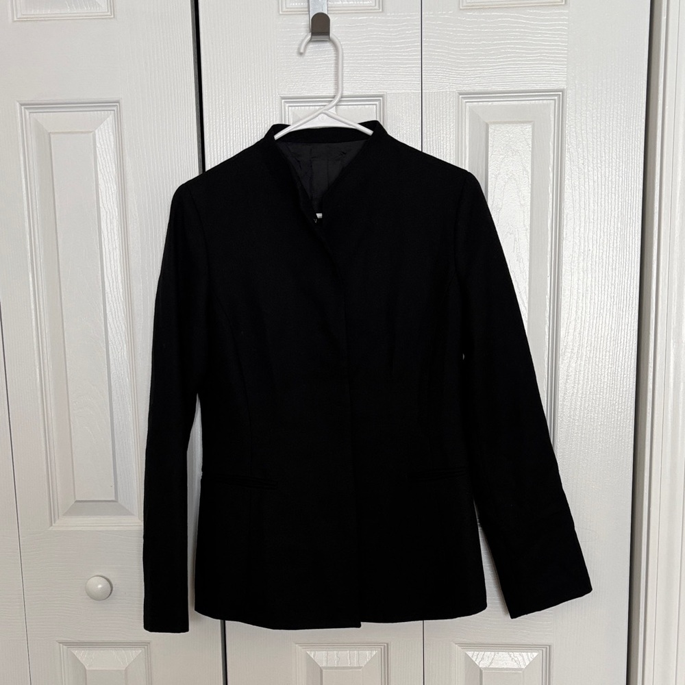 Elegant Black Women's Jacket, wool
